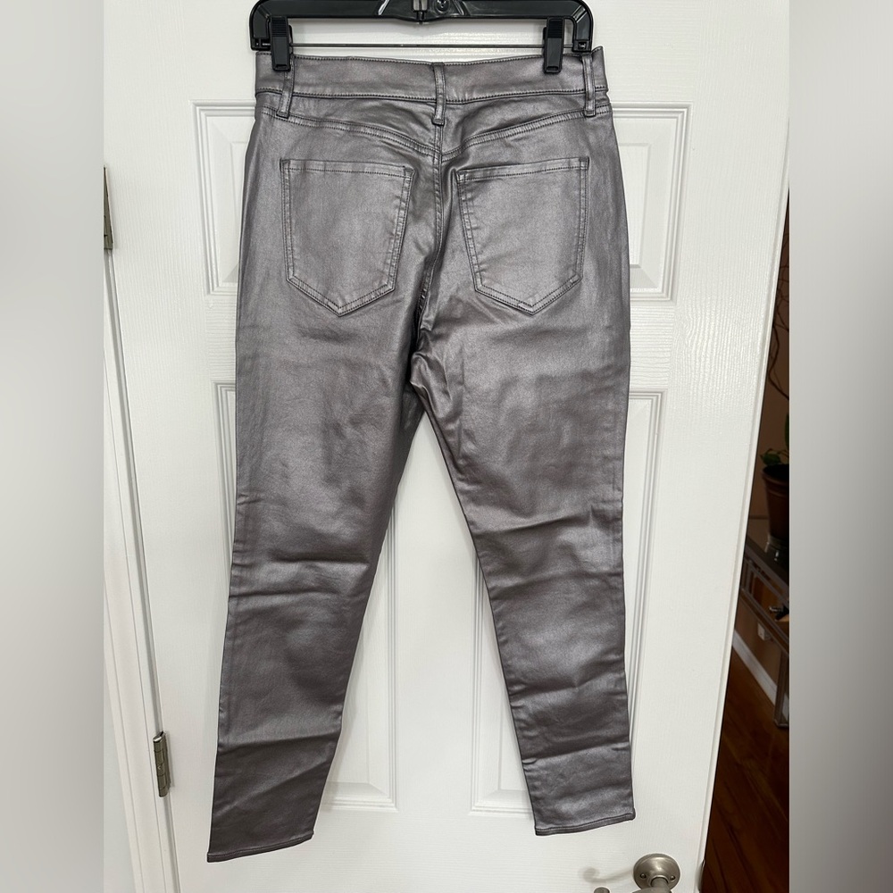 Metallic Silver Pants